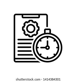Vector black icon for time management
