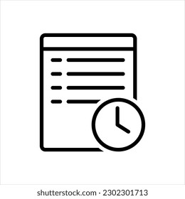 Vector black icon for time sheet