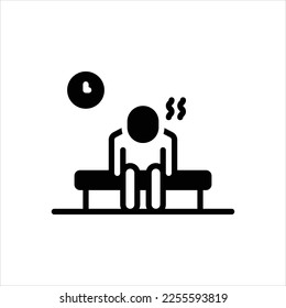 Vector black icon for tired