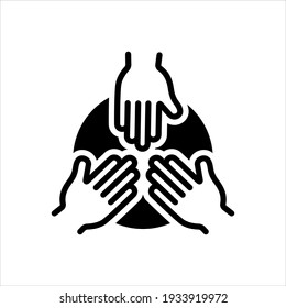 Vector black icon for together