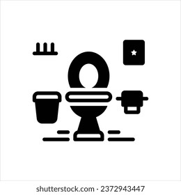 Vektorschwarzes Symbol für Toilette