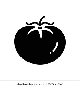 Vector black icon for tomato