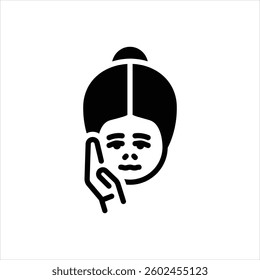 Vector black icon for tooth ache