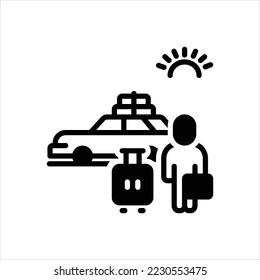 Vector black icon for tourism