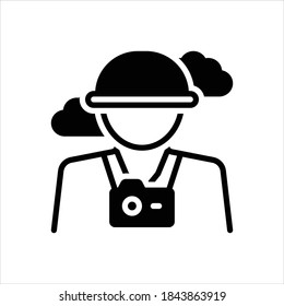 Vector black icon for tourist