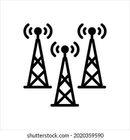 Vector black icon for towers