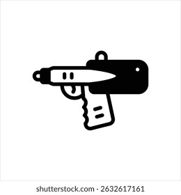 Ícone preto vetorial para arma de brinquedo