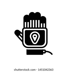 Vector black icon for tracking glove
