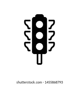 Vector black icon for traffic light