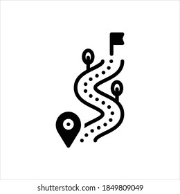 Vector black icon for trail