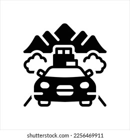 Icono negro vector para viajar