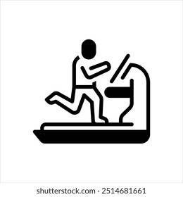 Vector black icon for treadmill