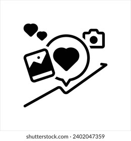 Vector black icon for trending