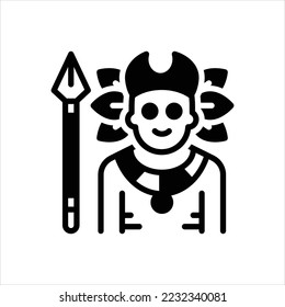 Vector black icon for tribes
