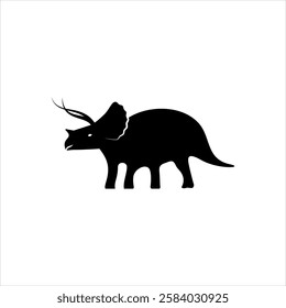 Vector black icon for triceratops