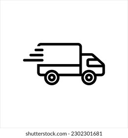 Icono negro vector para camión