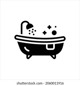 Vector black icon for tub