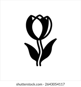 Vector black icon for tulip