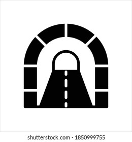 Vector black icon for tunnel