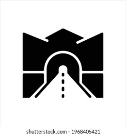 Vector black icon for tunnel
