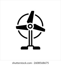 Vector black icon for turbine