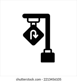 Vector black icon for turn