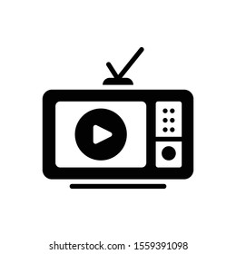 Vector black icon for tv