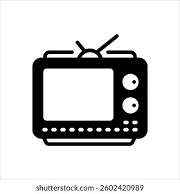 Vector black icon for tv