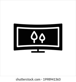 Vector black icon for ultra wide screen