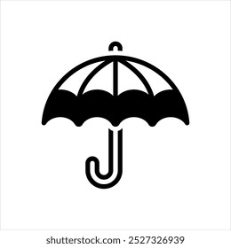Ícone de vetor preto para guarda-chuva