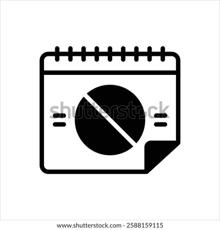 Vector black icon for unavailable
