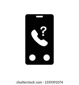 Vector Black Icon For Unknown Call