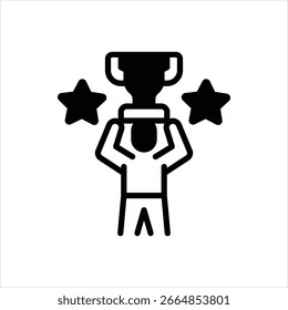 Icono negro de Vector para un éxito sin igual