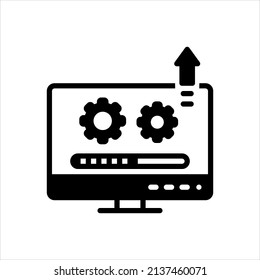 Vector black icon for upgrading