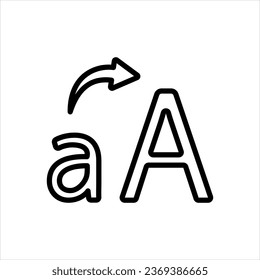 Vector black icon for uppercase
