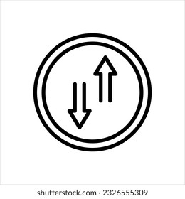 Vector black icon for upside down arrow