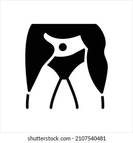 Vector black icon for upskirt