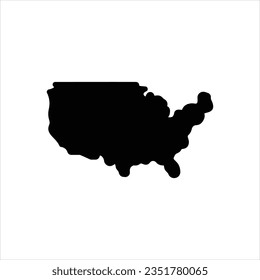 Vector black icon for usa