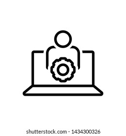 Vector black icon for user settings