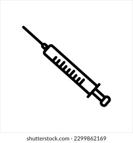 Vector black icon for vaccine