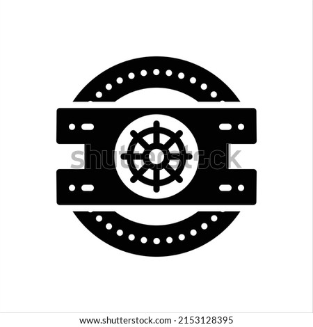 Vector black icon for vault