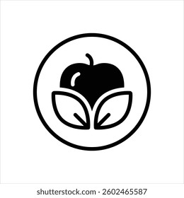 Vector black icon for vegan