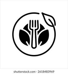 Icono negro de Vector para vegano