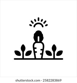 Vector black icon for vegetable garden