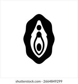 Ícone de vetor preto para veginal
