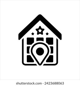 Vektorschwarz-Symbol für Veranstaltungsort