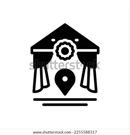 Vector black icon for venues