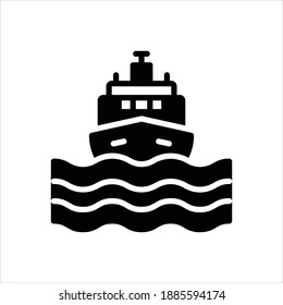 Vector black icon for vessel