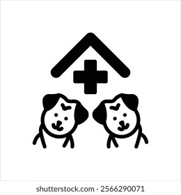 Vector black icon for veterinary