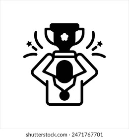 Vector black icon for victory